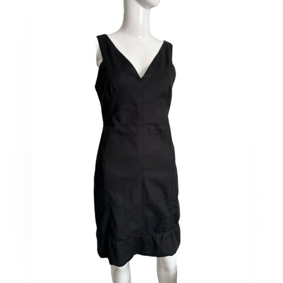 Helmut Lang Black Midi Dress Sz 2 - Picture 1 of 7